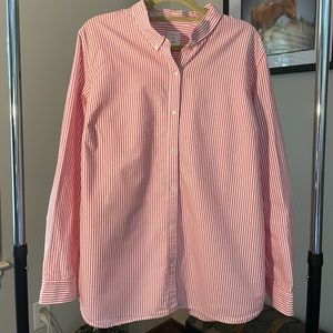 GAP Pink and White Striped Button Down Shirt